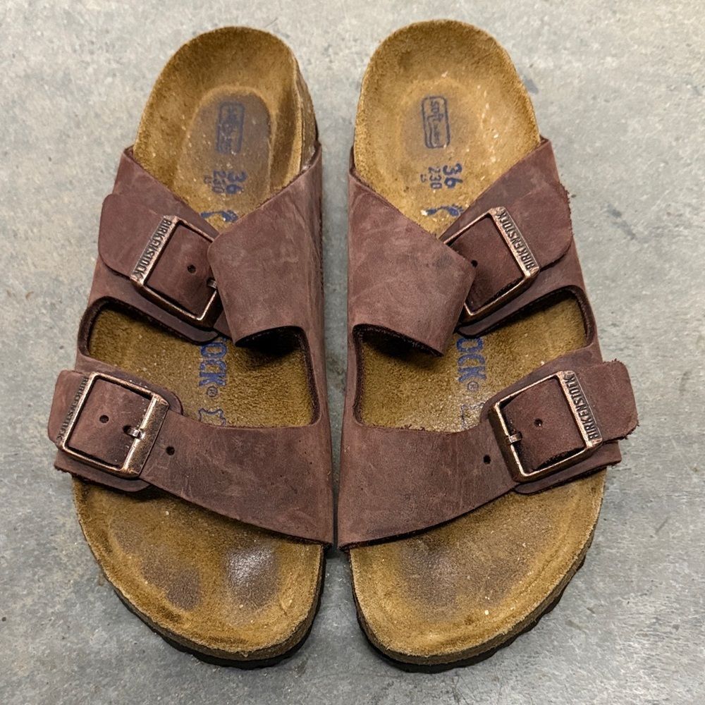 Birkenstock Dark Brown Leather Sandals